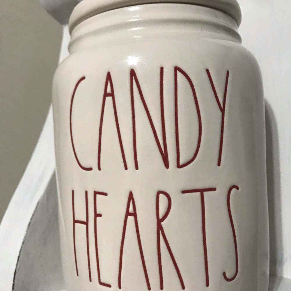 Rae Dunn candy hearts canister